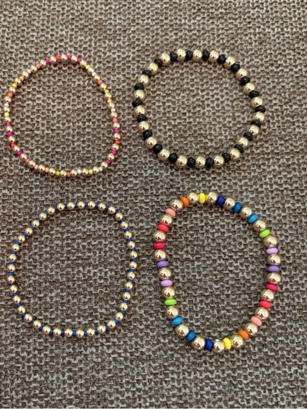 Evereve Mixed Beaded Bracelet Set - Orange, Blue, Black, Multicolor